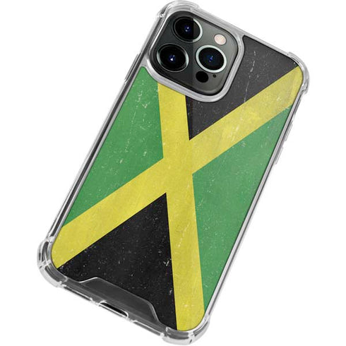 Jamaica Flag Distressed iPhone 13 Pro Clear Case